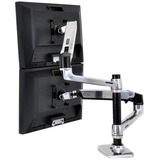 Ergotron LX Series Dual Stacking Arm 61 cm (24") Plata Escritorio, Soporte de monitor plateado, 18,1 kg, 61 cm (24"), 75 x 75 mm, 100 x 100 mm, Ajustes de altura, Plata