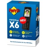 FRITZ! FRITZ!Fon X6, Teléfono analógico negro, Fon X6, Teléfono DECT, Terminal inalámbrico, 300 entradas, Negro
