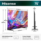Hisense 75E7S, TV QLED negro