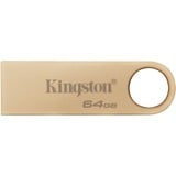 Kingston DataTraveler 64GB 220MB/s Unidad USB 3.2 Gen 1 Metálica SE9 G3, Lápiz USB dorado, 64 GB, USB tipo A, 3.2 Gen 1 (3.1 Gen 1), 220 MB/s, Sin tapa, Oro