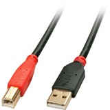 Lindy 42761 cable USB USB 2.0 10 m USB A USB B Negro, Rojo negro, 10 m, USB A, USB B, USB 2.0, Macho/Macho, Negro, Rojo