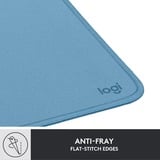 Logitech Mouse Pad - Studio Series Azul, Alfombrilla de ratón celeste, Azul, Monocromo, Nylon, Poliéster, Caucho, Base antiderrapante