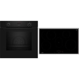 Neff BX38IB0 sets de electrodoméstico de cocina Con placa de inducción Horno eléctrico, Juego para horno negro/Acero fino, Con placa de inducción, 4 zona(s), Vidrio y cerámica, Negro, Tocar, 80,2 cm