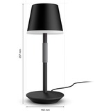 Philips Hue Lámpara de mesa portátil Hue Go negro, Philips Hue White and Color ambiance Lámpara de mesa portátil Hue Go, Lámpara de mesa inteligente, Bluetooth/Zigbee, Negro, LED, Metal, Bombilla(s) no reemplazable(s)