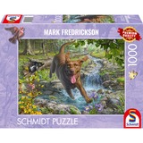 Schmidt Spiele Mark Fredrickson: Amor por los perros - paseo primaveral con Labrador Retriever, Puzzle 