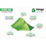 Vango TEUBLADE0000001, Blade 200, Tienda de campaña verde