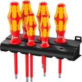 Wera 160 i/6 Juego de destornilladores Kraftform Plus Serie 100 + soporte rojo/Amarillo