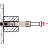 fischer Taco de vástago largo SXR 6x60, Pasador gris claro