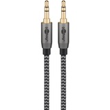 goobay Cable de conexión de audio Plus AUX 3,5mm estéreo negro/Plateado