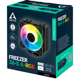 ARCTIC Freezer 36-S A-RGB Black, Disipador de CPU negro, Refrigerador de aire, 12 cm, 600 RPM, 3000 RPM, Negro