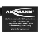 Ansmann A-Can LP-E8 Ión de litio 1000 mAh, Batería para cámara 1000 mAh, 7,4 V, Ión de litio