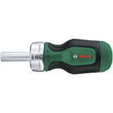 Bosch Destornillador de carraca corto + 6 puntas verde/Negro
