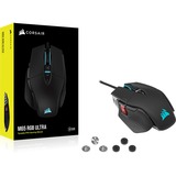 Corsair M65 RGB ULTRA ratón mano derecha USB tipo A Óptico 26000 DPI, Ratones para gaming negro, mano derecha, Óptico, USB tipo A, 26000 DPI, 1 ms, Negro