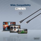 Digitus Cable de silicona USB 2.0 USB-C > Lightning, certificado MFI negro
