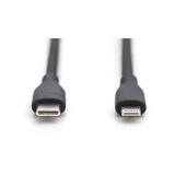 Digitus Cable de silicona USB 2.0 USB-C > Lightning, certificado MFI negro