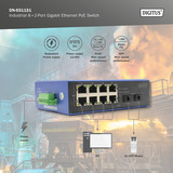 Digitus Switch Gigabit Ethernet PoE industrial 8+2 puertos, Interruptor/Conmutador 