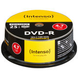 Intenso DVD-R 4.7GB, Printable, 16x 4,7 GB 25 pieza(s), DVDs vírgenes Printable, 16x, DVD-R, 120 mm, Imprimible, Caja para pastel, 25 pieza(s), 4,7 GB