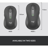 Logitech Signature M650, Ratón grafito, mano derecha, Óptico, Bluetooth, 4000 DPI, Grafito