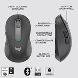 Logitech Signature M650, Ratón grafito, mano derecha, Óptico, Bluetooth, 4000 DPI, Grafito