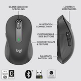 Logitech Signature M650 ratón mano derecha RF Wireless + Bluetooth Óptico 2000 DPI grafito, mano derecha, Óptico, RF Wireless + Bluetooth, 2000 DPI, Grafito