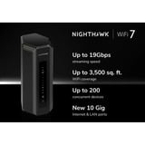 Netgear Nighthawk RS700S router inalámbrico 10 Gigabit Ethernet Tribanda (2.4 GHz / 5 GHz / 6 GHz) Negro Wi-Fi 7 (802.11be), Tribanda (2.4 GHz / 5 GHz / 6 GHz), Ethernet, Negro, Enrutador portátil