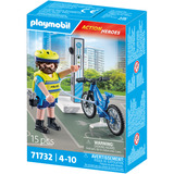 PLAYMOBIL Action Heroes Patrulla policial en bicicleta, Juegos de construcción 