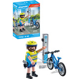 PLAYMOBIL Action Heroes Patrulla policial en bicicleta, Juegos de construcción 