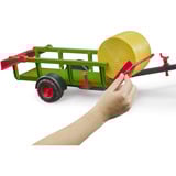 bruder Recolector de pacas redondas con 3 pacas redondas, Automóvil de construcción 