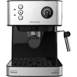 Cecotec 1556, Cafetera espresso acero fino cepillado/Negro