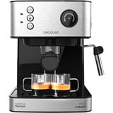 Cecotec Power Espresso 20 Matic Professionale, Cafetera espresso acero fino cepillado/Negro