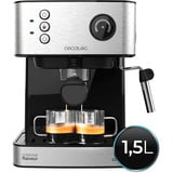 Cecotec Power Espresso 20 Matic Professionale, Cafetera espresso acero fino cepillado/Negro