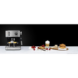 Cecotec Power Espresso 20 Matic Professionale, Cafetera espresso acero fino cepillado/Negro