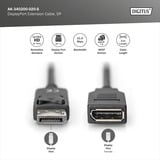 Digitus Cable de extensión DisplayPort 1.2, conector > hembra, Cable alargador negro