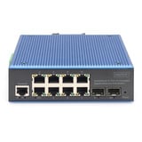 Digitus Switch Gigabit Ethernet PoE gestionado L2 industrial 8+2 puertos, Interruptor/Conmutador 