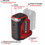 EINHELL Estación de energía de batería TC-ES 18/150/1 Li-Solo, Estación de carga 