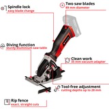 EINHELL TE-CS 18/89 Li-Solo, Sierra circular rojo/Negro