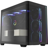 FSP  M580-BP, Cajas de torre negro, Midi Tower, PC, Negro, ATX, micro ATX, Mini-ITX, Vidrio, SPCC, 16 cm