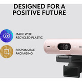 Logitech Brio 500 Cámaras web, Webcam rosa/Negro, 4 MP, 1920 x 1080 Pixeles, Full HD, 60 pps, 1280x720@60fps, 1920x1080@30fps, 720p, 1080p