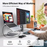 UGREEN US216 USB 3.0 KVM Switch 2PC 2-En 4-Salida Caja de conmutación, Conmutador USB 