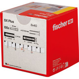 fischer Taco de expansión SX Plus 8x40, Pasador gris claro