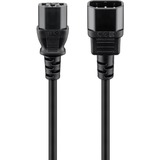 goobay 95125 cable de transmisión Negro 1 m IEC C14 IEC C13, Cable alargador negro, 1 m, IEC C14, IEC C13, H05VV-F3G, 250 V