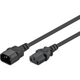 goobay 95125 cable de transmisión Negro 1 m IEC C14 IEC C13, Cable alargador negro, 1 m, IEC C14, IEC C13, H05VV-F3G, 250 V