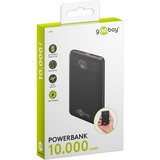 goobay Powerbank Compacto 10.000 mAh, Banco de potencia negro