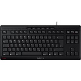 CHERRY STREAM KEYBOARD TKL teclado Universal USB QWERTY Inglés Negro negro, Alámbrico, USB, Switch de tecla de tijera, QWERTY, Negro