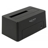 DeLOCK 63958 base de conexión para disco duro USB 3.2 Gen 2 (3.1 Gen 2) Type-C Negro, Estación de acoplamiento negro, Unidad de disco duro, SSD, Serial ATA III, 2.5,3.5", USB 3.2 Gen 2 (3.1 Gen 2) Type-C, 6 Gbit/s, Negro