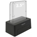 DeLOCK 63958 base de conexión para disco duro USB 3.2 Gen 2 (3.1 Gen 2) Type-C Negro, Estación de acoplamiento negro, Unidad de disco duro, SSD, Serial ATA III, 2.5,3.5", USB 3.2 Gen 2 (3.1 Gen 2) Type-C, 6 Gbit/s, Negro