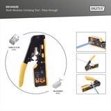 Digitus Herramienta de engaste multimodular, Pass through, Crimpadora amarillo
