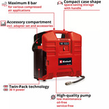 EINHELL TE-AC 36/8 Li OF Set - Solo, 4020440, Compresor rojo