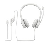 Logitech 981-001286, Auriculares con micrófono blanco