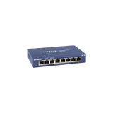 Netgear GS108GE switch No administrado Gigabit Ethernet (10/100/1000) Azul, Interruptor/Conmutador azul, No administrado, Gigabit Ethernet (10/100/1000), Bidireccional completo (Full duplex), Minorista
